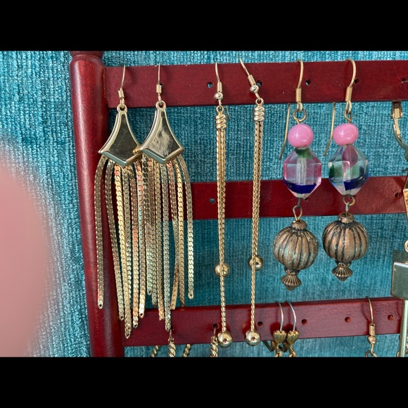 Lot of Earrings TEN Pairs with Display Stand - Picture 5 of 11